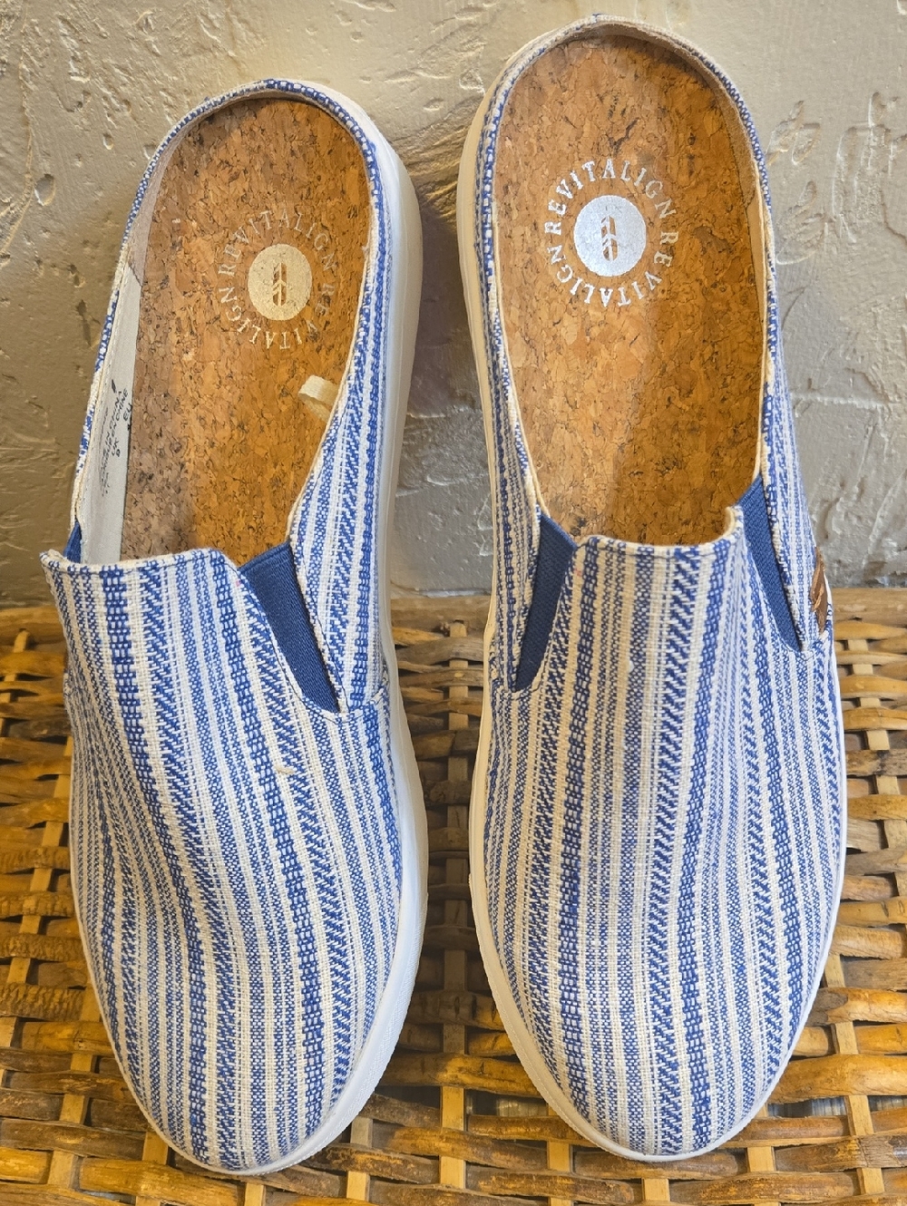 REVITALIGN Orthotic Esplanade Blue Stripe Mules